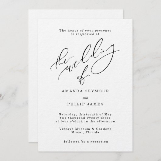 Invitation Suite d'invitation minimale (Devant / Derrière)