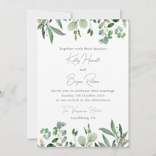 Invitation Suite Eucalyptus (Devant)