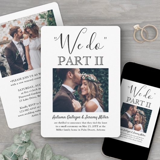 Invitation Suite Mariage 2 Photo Simple Script Nous Nous Mari