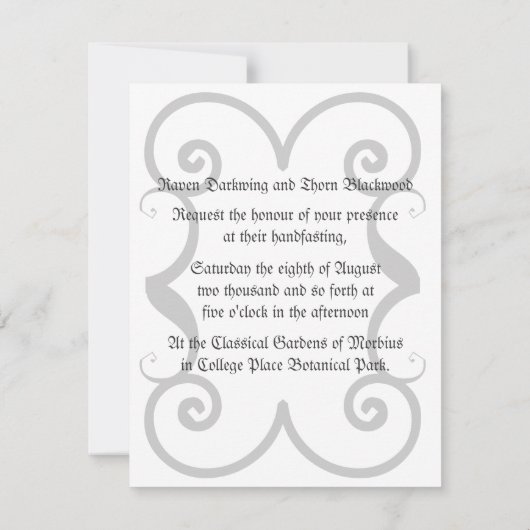 Invitation Suite Mariage/à main éternelle (Dos)