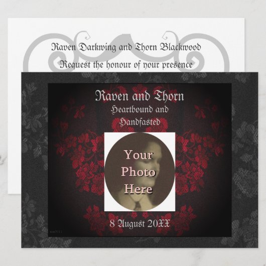 Invitation Suite Mariage/à main éternelle (Devant / Derrière)