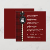 Invitation Suite Mariage Cameo et Plaid Goth (Devant / Derrière)