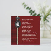 Invitation Suite Mariage Cameo et Plaid Goth (Debout devant)