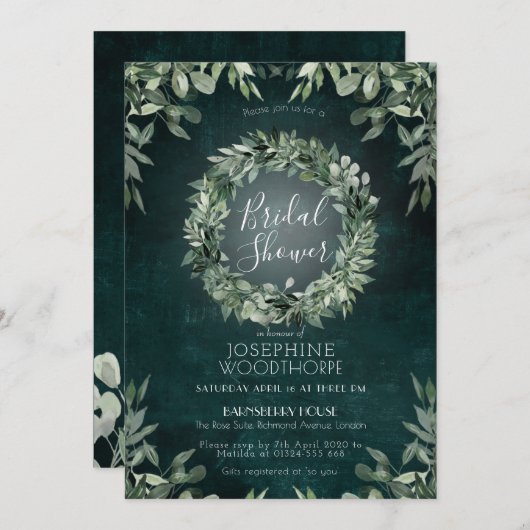 Invitation Suite Mariage de Bouquet verdoyante (Devant / Derrière)