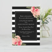 Invitation Suite Mariage moderne en noir et blanc (Debout devant)