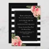 Invitation Suite Mariage moderne en noir et blanc (Devant / Derrière)