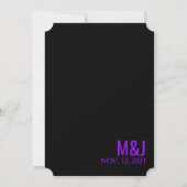 Invitation Suite Mariage moderne Glam violet Neon (Dos)