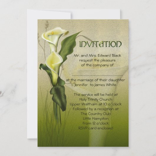 Invitation Suite Mariage White Calla (Devant)