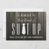 Invitation Suitup Arrière - plan en bois Serez-vous mon mario (Devant)