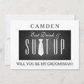 Invitation Suitup en carton noir Tu seras mon grossier (Devant)