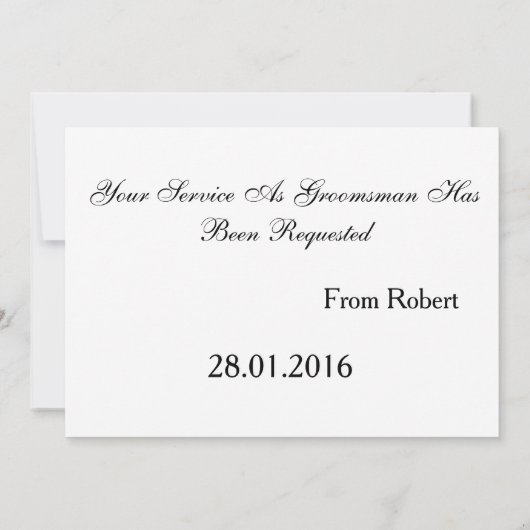 Invitation Suitup en carton noir Tu seras mon grossier (Dos)