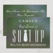 Invitation Suitup personnalisée Serez-vous mon groom (Devant / Derrière)