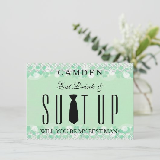 Invitation Suitup Seras-tu mon Bestman (Debout devant)
