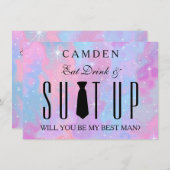 Invitation Suitup Seras-tu mon Bestman (Devant / Derrière)