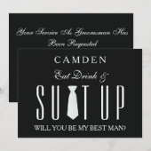 Invitation Suitup Seras-tu mon Bestman (Devant / Derrière)