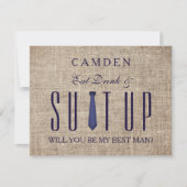 Invitation Suitup Serez-vous ma Parties scintillant Bestman (Devant)