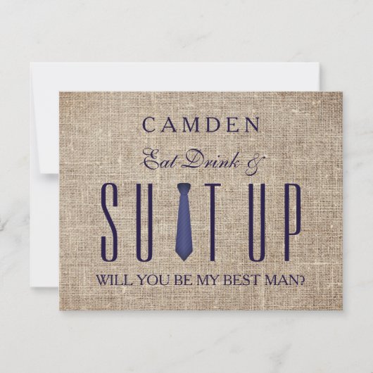 Invitation Suitup Serez-vous ma Parties scintillant Bestman (Devant)