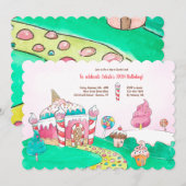 Invitation Suivez la route Candy Land (Devant / Derrière)