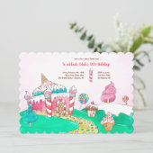 Invitation Suivez la route du pays des bonbons (Debout devant)