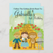 Invitation Suivez l'invitation d'or d'anniversaire de route (Devant / Derrière)