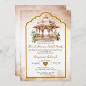 Invitation Sukhmani Sahib Paath Indien Hindou Or Anniversaire (Devant / Derrière)