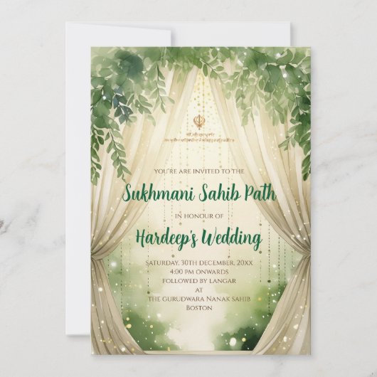 Invitation Sukhmani Sahib Path invite & Akhand Path numérique (Devant)