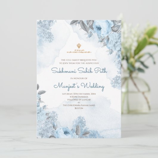 Invitation Sukhmani Sahib Path invite & Akhand Path numérique (Debout devant)