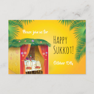 Invitation Sukkkot Party Sukkkah Lulav et Etrog Aquarelle