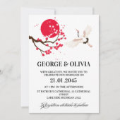 Invitation Sumi-e Style Japanese Cherry Blossom Wedding (Devant)
