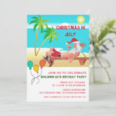 Invitation Summer Beach Anniversaire Fête Noël En Juillet (Debout devant)