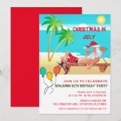 Invitation Summer Beach Anniversaire Fête Noël En Juillet (Devant / Derrière)