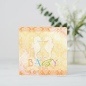 Invitation Summer Beach Baby shower hippocampe (Debout devant)
