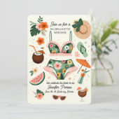 Invitation Summer Beach Bachelorette Tropicale Week-end (Debout devant)