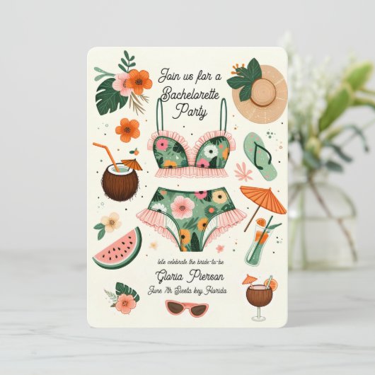 Invitation Summer Beach Bachelorte (Debout devant)