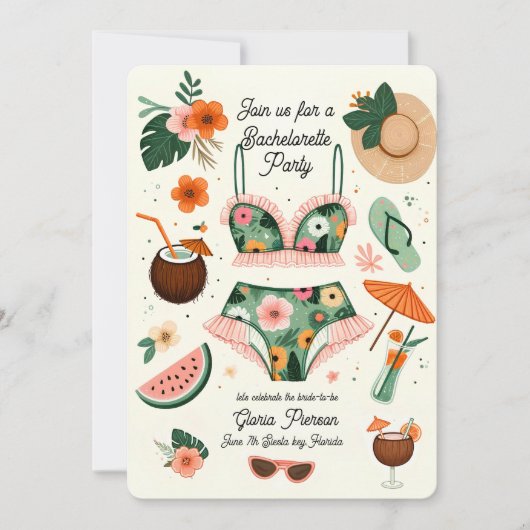 Invitation Summer Beach Bachelorte (Devant)