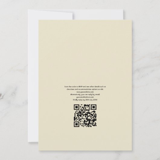 Invitation Summer Beach Bokeh QR Code RSVP Mariage (Dos)