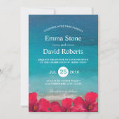 Invitation Summer Beach Élégant Mariage de fleurs tropicales (Devant)