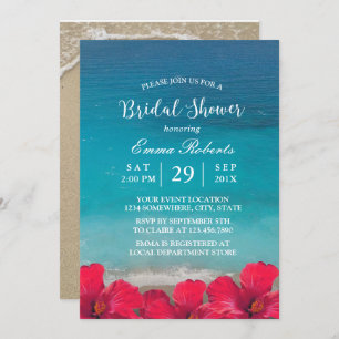 Invitation Summer Beach Élégante Fête des mariées Florale