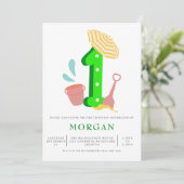 Invitation Summer Beach Genre Neutre 1er Anniversaire (Debout devant)