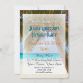 Invitation Summer Beach Palm Tree Tropical Birthday (Devant)