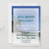 Invitation Summer Beach Palm Tree Tropical Sweet 16 Anniversa (Devant)