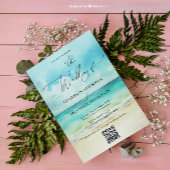 Invitation Summer Beach Photo Mariage Code QR