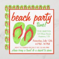 Summer Beach Pool Party Green Flip Flop Sandales