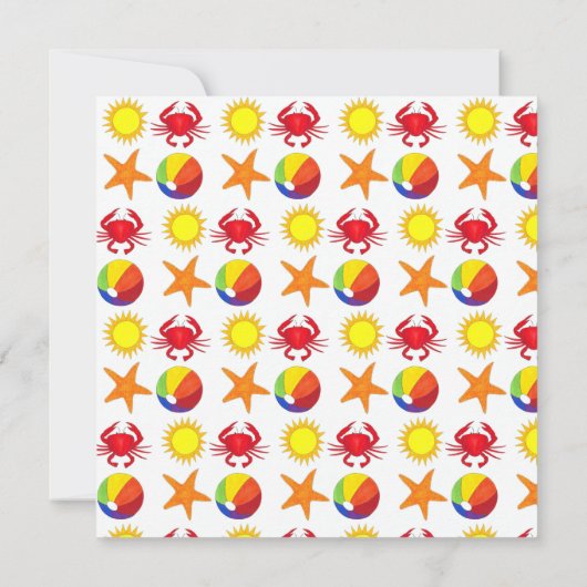 Invitation Summer Beach Pool Party Sun Beachball Crab (Dos)