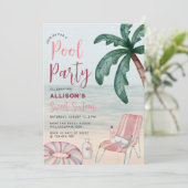 Invitation Summer Beach Pool Sweet sixteen (Debout devant)