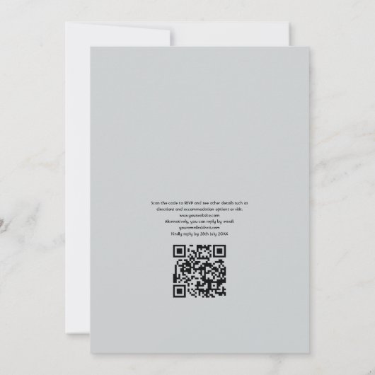 Invitation Summer Beach QR Code RSVP Mariage (Dos)