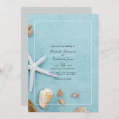 Invitation Summer Beach QR Code RSVP Mariage (Devant / Derrière)