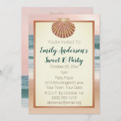 Invitation Summer Beach Seashell Pink Sunset Sweet 16 (Devant / Derrière)