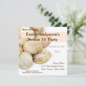 Invitation Summer Beach Seashell Sweet 16 Anniversaire (Debout devant)