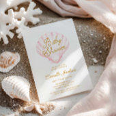 Invitation Summer Beach Shell Baby shower fille